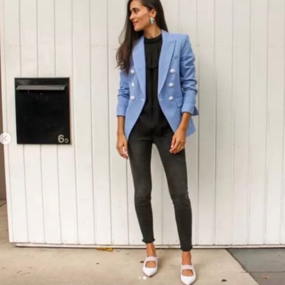 💙 SOLD 💙 NEW Veronica Beard Denim Double Breasted Blazer Miller Dickey size 14 - Picture 12 of 14